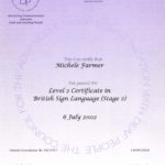 BSL Stage 2 certificate