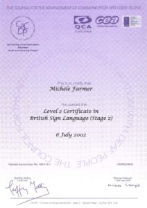 BSL Stage 2 certificate