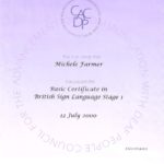 Basic Certificate in BSL Stage 1