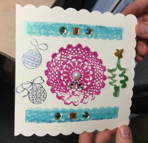 Card making session - student's finished piece