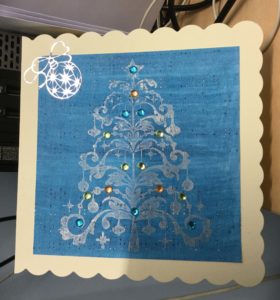 Card making session - finished Cristmas card