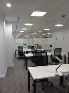 Small working space with a few workstations