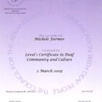 Level 1 Cert in Deaf Community and Culture certificate
