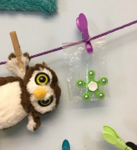 Fidget spinner and soft owl toy