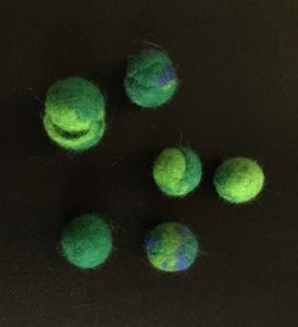 Wet felt made beads
